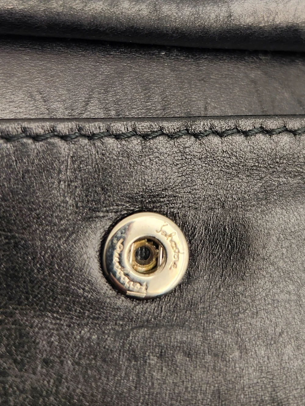 Salvatore Ferragamo Gancini Embossed Leather Bifold Wallet With Box